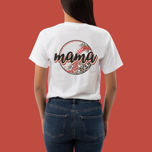 Retro Vintage Baseball Mama, Player's Photo Front Tシャツ