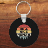 Retro Vintage Be A Nice Human  キーホルダー (正面)