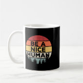 Retro Vintage Be A Nice Human  コーヒーマグカップ (左)