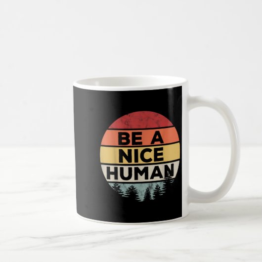 Retro Vintage Be A Nice Human  コーヒーマグカップ (右)