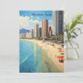 Retro Vintage Benidorm Spain Travel Mediterranean カード (スタンド正面)