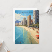 Retro Vintage Benidorm Spain Travel Mediterranean カード (正面/裏面インサイチュ)