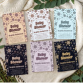 Retro Vintage Boho Daisy 70s Baby Shower  招待状