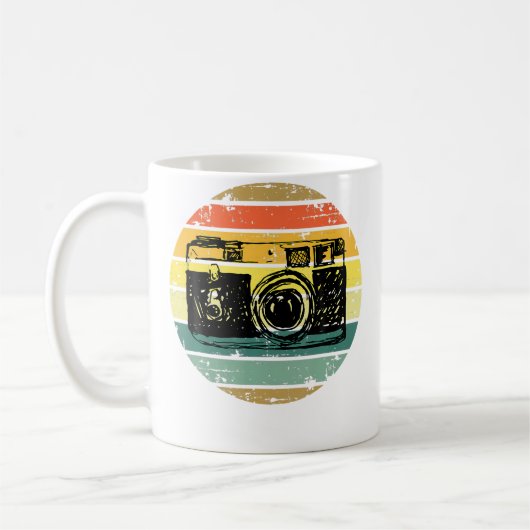 Retro Vintage Camera Photographer Gift Photography コーヒーマグカップ (左)