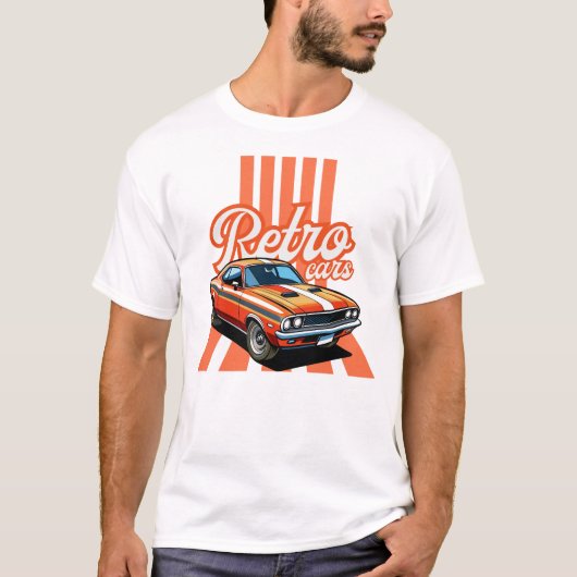 retro vintage cars classic tシャツ (正面)