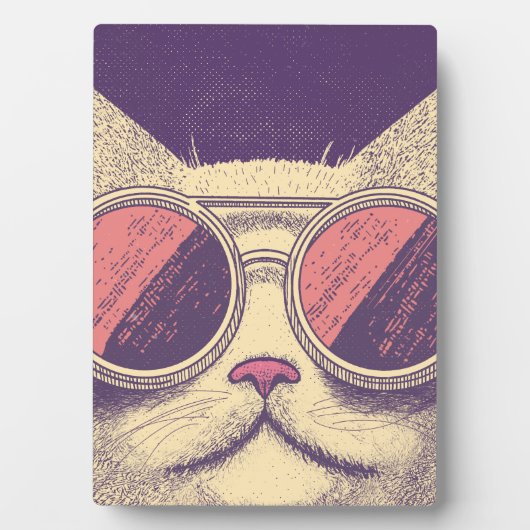 Retro Vintage Cat フォトプラーク (正面)