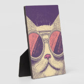 Retro Vintage Cat フォトプラーク (側面)