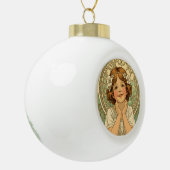 retro vintage child with flowers セラミックボールオーナメント (左)