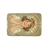 retro vintage child with flowers バスマット (正面)