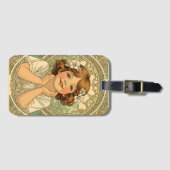 retro vintage child with flowers ラゲッジタグ (正面横)