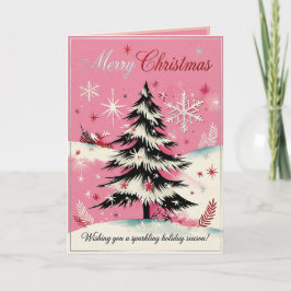Retro Vintage Christmas: 1950's Pink Xmas シーズンカード