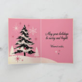 Retro Vintage Christmas: 1950's Pink Xmas シーズンカード (内部)