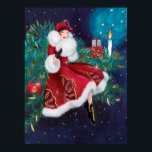 Retro vintage Christmas art deco lady poster ポスター<br><div class="desc">design by www.etsy.com/Shop/VanityFlairDesigns</div>