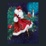 Retro vintage Christmas art deco lady poster ポスター<br><div class="desc">design by www.etsy.com/Shop/VanityFlairDesigns</div>
