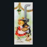 Retro vintage Christmas baking girl poster ポスター<br><div class="desc">design by www.etsy.com/Shop/VanityFlairDesigns</div>