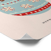 Retro Vintage Christmas Bauble ポスター (角)