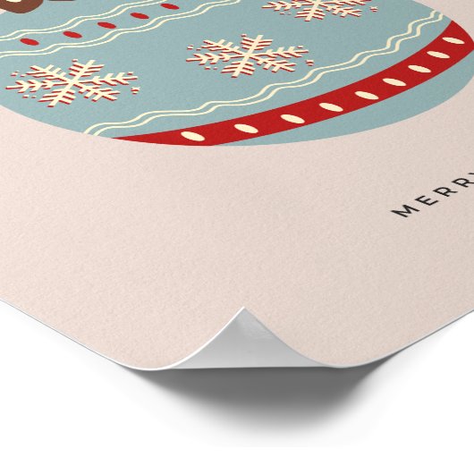 Retro Vintage Christmas Bauble ポスター (角)