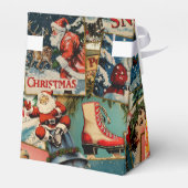 Retro Vintage Christmas Cards Collage フェイバーボックス (裏面サイド)