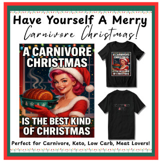 Retro Vintage Christmas Carnivore Ketovore Keto トライブレンドＴシャツ