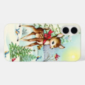 Retro vintage Christmas deer Case-Mate iPhoneケース (裏面 (横))