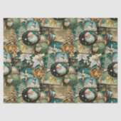 Retro Vintage Christmas: Green Collage 薄葉紙 (正面)