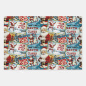 Retro Vintage Christmas: Here Comes Santa Claus ラッピングペーパーシート (正面2)