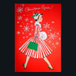 Retro Vintage Christmas lady poster ポスター<br><div class="desc">design by www.etsy.com/Shop/VanityFlairDesign</div>