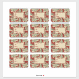 Retro Vintage Christmas Landscape シール