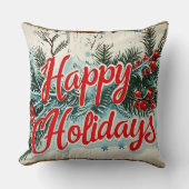 Retro Vintage Christmas: Mid Century Yuletide 2 クッション (正面)