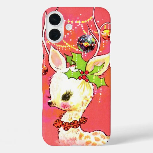 Retro vintage Christmas reindeer Case-Mate iPhoneケース (裏面)
