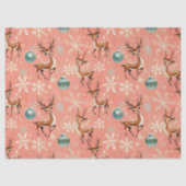 Retro Vintage Christmas Reindeer II Wrapping Paper 薄葉紙 (正面)