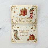 Retro Vintage Christmas stockings シーズンカード (内部)