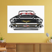 Retro Vintage Classic Car Front Pop Art キャンバスプリント (インサイチュ (リビング))