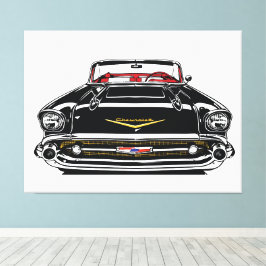 Retro Vintage Classic Car Front Pop Art キャンバスプリント