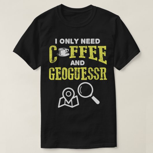Retro Vintage Coffee And Geoguessr Location Tシャツ (デザイン正面)