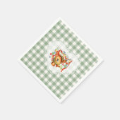 Retro Vintage Coquette Baby Animals Deer Gingham スタンダードカクテルナプキン (角)