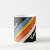 Retro Vintage Dark Rainbow Stripes with Name コーヒーマグカップ (中央)