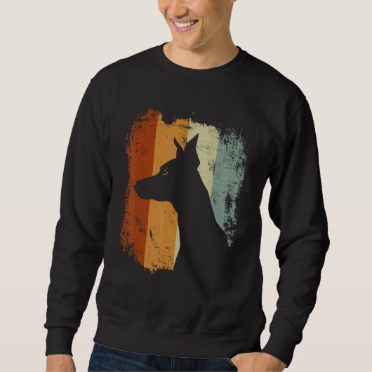 Retro Vintage Design Italian Greyhound Dog スウェットシャツ (正面)
