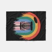 Retro Vintage Disc Golf  フリースブランケット (正面(横))