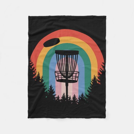 Retro Vintage Disc Golf  フリースブランケット (正面)
