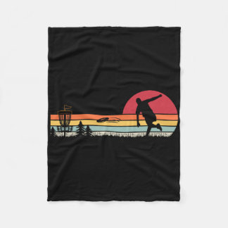 Retro Vintage Disc Golf _1  フリースブランケット
