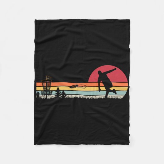 Retro Vintage Disc Golf _1  フリースブランケット (正面)