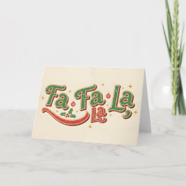 Retro Vintage Fa La La Christmas シーズンカード