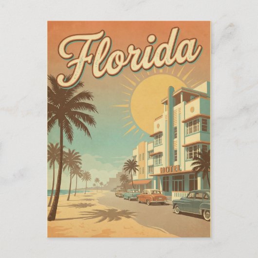 retro vintage Florida Postcard ポストカード (正面)