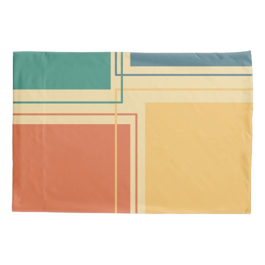 Retro Vintage Geometrie Minimalismus 枕カバー (裏面)