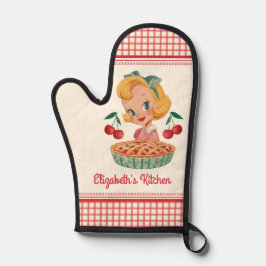 Retro Vintage Gingham Red Cherry Pie 鍋つかみ