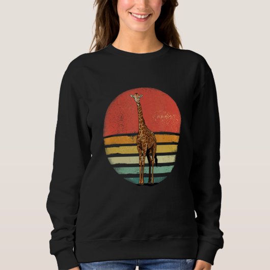 Retro Vintage Giraffe African Animal Wildlife Gira スウェットシャツ (正面)