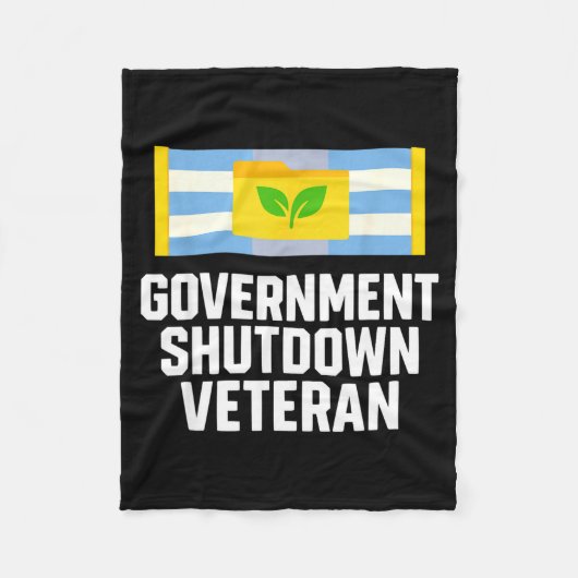 Retro Vintage Government Shutdown Veteran フリースブランケット (正面)