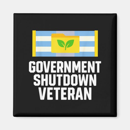 Retro Vintage Government Shutdown Veteran マグネット (正面)