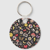 Retro Vintage Grunge Sunshine Bliss キーホルダー (裏面)